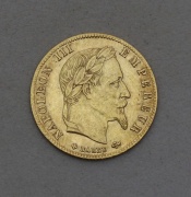 Zlatý 5 Frank 1867 BB - Napoleon III. - Francie!