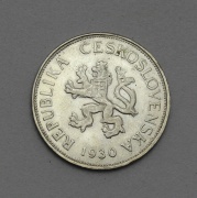 Stříbrná 5 Kčs 1930 - Super Stav!