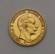 Zlatá 20 Marka 1911 A - Wilhelm II. - Prusko