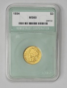 Zlatý 3 Dollar 1854 - Indian Princess - MS60!