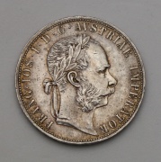 Stříbrný 2 Zlatník FJ I. 1874 bz - Krásný a Vzácný!