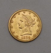 Zlatý 10 Dollar 1884 - Coronet Head!