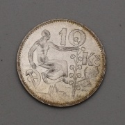 Stříbrná 10 Kčs 1930 - Super Stav v Patině!
