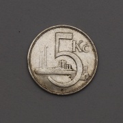 Stříbrná 5 Kčs 1931 - Super Stav!