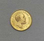 Zlatý 20 Kronor 1874 EB - Oskar II. - Švédsko!