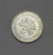 Stříbrná 5 Kčs 1928 A - Super Stav!