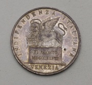 Stříbrné 5 Lire 1848 - Benátky - Patina! Super Stav!