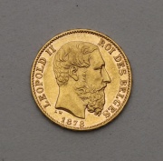 Zlatý 20 Frank 1878 A - Leopold II. - Belgie!