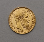 Zlatý 20 Frank 1868 A - Leopold II. - Belgie!