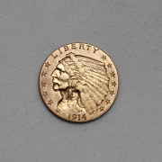 Zlatý 2 a 1/2 Dollar 1914 D - Indian Head - Vzácnější