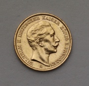 Zlatá 20 Marka 1909 A - Wilhelm II. - Prusko