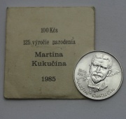 100 Kčs 1985 - Martin Kukučín v přebalu!