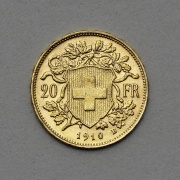 Zlatý 20 Frank 1910 B - Vreneli