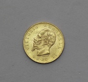 Zlatá 20 Lire 1865 T - Vittorio Emanuele II.