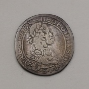 Stříbrný XV Krejcar Leopolda I. 1664 CA - V Patině!