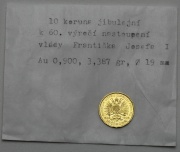 Zlatá Desetikoruna Františka Josefa 1908 bz - Jubilejní - Super!