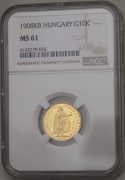 Zlatá Desetikoruna FJ I. 1908 KB - NGC MS61 - Lepší Rok!