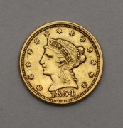 Zlatý 2 a 1/2 Dollar 1854 - Coronet Head - Vzácný!