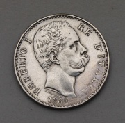 Stříbrné 2 Lire 1884 R - Umberto I. - Itálie