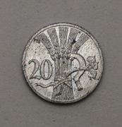 20 Haléř 1940 Protektorát Čechy a Morava - Krásný Stav!