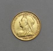 Zlatý 1/2 Sovereign / Libra 1895 - Victoria - 3. Portrét!