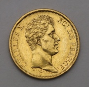 Zlatý 40 Frank 1824 A - Charles X. - Francie - První Rok!