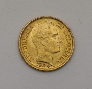 Zlaté 5 Pesos 1924 B - Kolumbie - Vzácné!