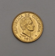 Zlaté 5 Pesos 1928 - Kolumbie - Chyboražba! Vzácné!