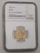 Zlatý 5 Dollar 1856 P - Rive d´Or Collection - NGC XF45!