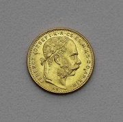 Zlatý 8 Forint 1891 KB - Fiume - R!