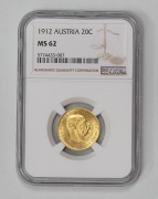 Dvacetikoruna Františka Josefa 1912 bz - NGC MS62!