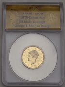 Zlatý 4 Dollar 1878 Stella - Coiled Hair - Certifikováno SP70! R!