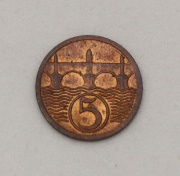 5 Haléř 1927 Československo - Super Stav!