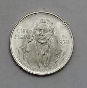 Stříbrné 100 Pesos 1978 MO - Super!