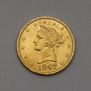Zlatý 10 Dollar 1847 O - Coronet Head - Vzácný!