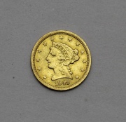 Zlatý 2 a 1/2 Dollar 1849 C - Coronet Head - Charlotte!