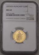 Zlatá Dvacetikoruna FJ I. 1895 KB - NGC MS62 - Lepší!