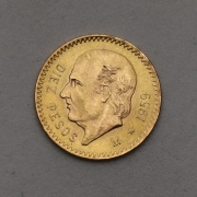 Zlaté 10 Pesos 1959 - Hidalgo - Mexico - Vzácné!