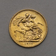 Zlatý Sovereign / Libra 1876 - Victoria - Mladý Portrét!