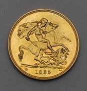 Zlatá 5 Libra / 5 Pounds 1985 - Elizabeth II. - Anglie - Krásná! R!