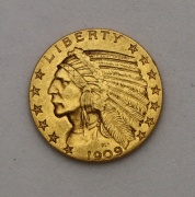 Zlatý 5 Dollar 1909 D - Indian Head