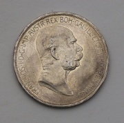 Stříbrná 5 Koruna FJ I. 1908 bz - Jubilejní! V Patině!