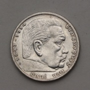 Stříbrná 5 Marka 1938 E - Paul von Hindenburg - Super Stav!