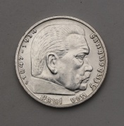 Stříbrná 5 Marka 1938 J - Paul von Hindenburg - Super Stav!