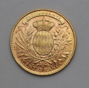 Zlatý 100 Frank 1896 A - Albert I. - Monaco - Vzácný!