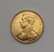 Zlatý 20 Frank 1914 - Albert I. - Belgie!