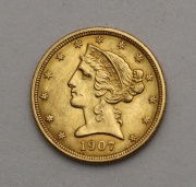 Zlatý 5 Dollar 1907 - Coronet Head