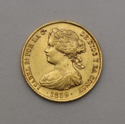 Zlaté 100 Real 1859 - Isabela II. - Španělsko - Super!