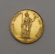 Zlaté 20 Lire 1848 M - Revoluční - Itálie - Super Stav! RR!