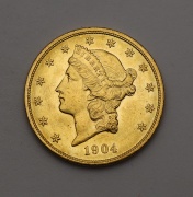 Zlatý 20 Dollar 1904 - Coronet Head - Super Stav!